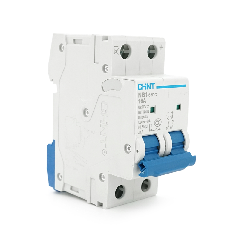 Автоматичний вимикач постійного струму CHNT NB1-63DC 2P C16 DC500V, 16A, 6kA, DIN, 86*36*49.5mm