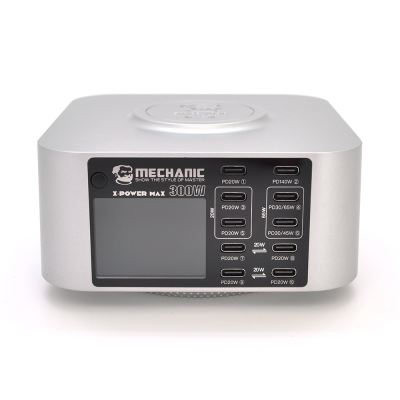 Зарядні станція з цифровою індикацією MECHANIC X-Power Max, 10*PD3.1-20W>140W, 5В3А,9В2.2A,12В1.67А,20V1.5A. Wireless Charging, 220V/300W.114*84*60mm Зарядні станція з цифровою індикацією MECHANIC X-Power Max, 10*PD3.1-20W>140W, 5В3А,9В2.2A,12В1.67А,20V1.5A. Wireless Charging, 220V/300W.114*84*60mm