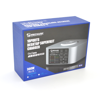 Зарядні станція з цифровою індикацією MECHANIC X-Power Max, 10*PD3.1-20W>140W, 5В3А,9В2.2A,12В1.67А,20V1.5A. Wireless Charging, 220V/300W.114*84*60mm Зарядні станція з цифровою індикацією MECHANIC X-Power Max, 10*PD3.1-20W>140W, 5В3А,9В2.2A,12В1.67А,20V1.5A. Wireless Charging, 220V/300W.114*84*60mm