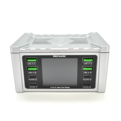 Зарядна станція з цифровою індикацією MECHANIC V-Power 8S, 4*USB-A, 4*PD3.1-5В3А,9В2.22A,12В1.67А, 220V/115W.114*60*84mm