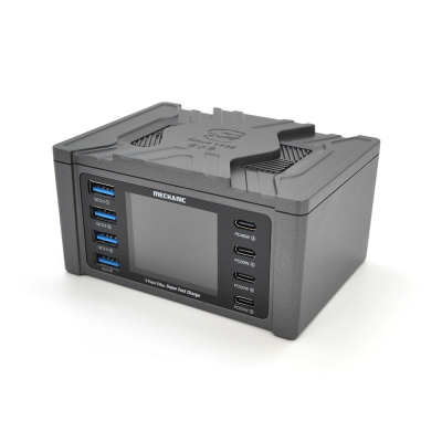 Зарядна станція з цифровою індикацією MECHANIC V-Power 8 Max, 4*QC3.0-5В3А,9В2A, 4*PD3.1-(5В/9В/12В/15В)3А,20В2,25A, 220V/115W. 114*60*84mm