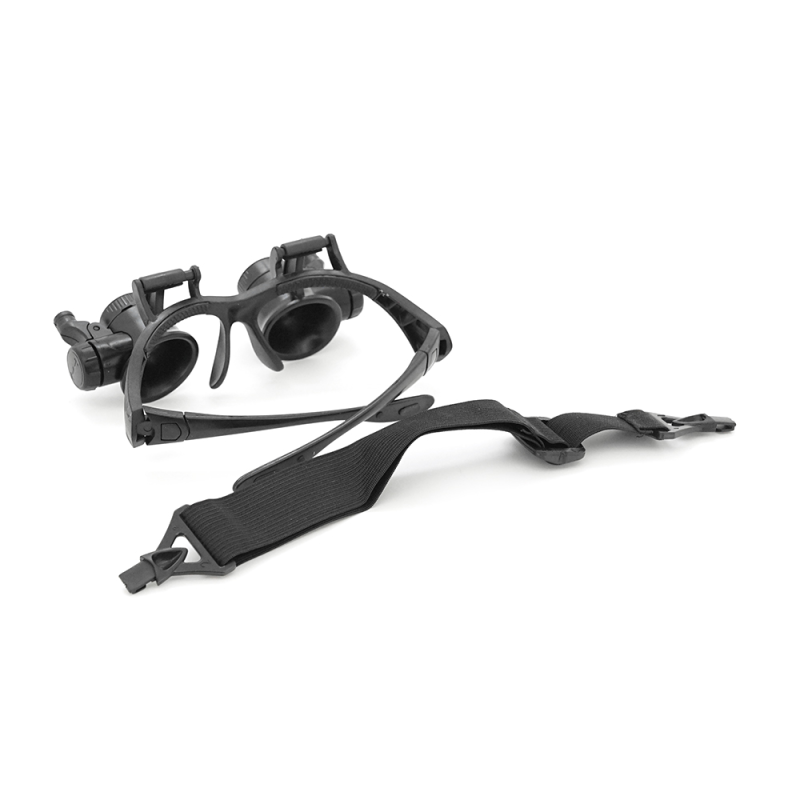 Лупа-окуляри бінокулярна NO.9892G8KX c Led підсвічуванням, 8 змінних лінз, 2,5х4х6х8х10х15х20х25, Вох