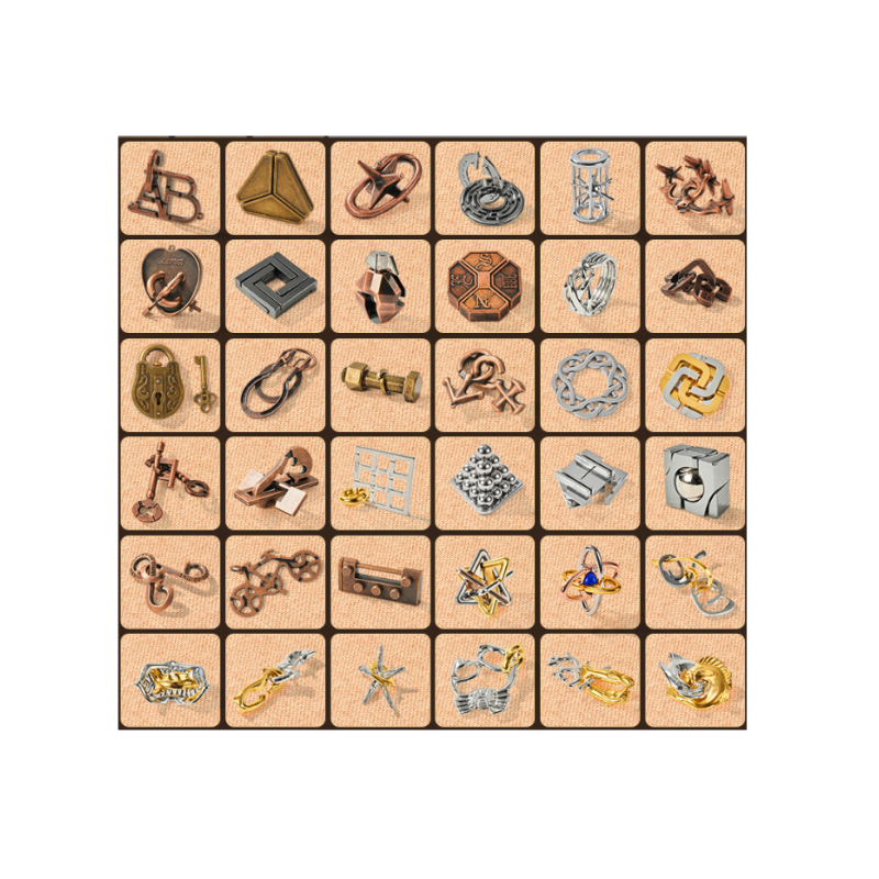 Металевий пазл із 36 предметів "Набір головоломок"