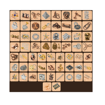 Металевий пазл із 68 предметів "Набір головоломок"