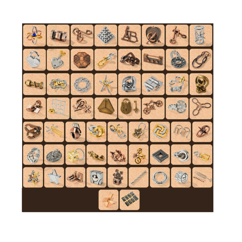 Металевий пазл із 68 предметів "Набір головоломок"