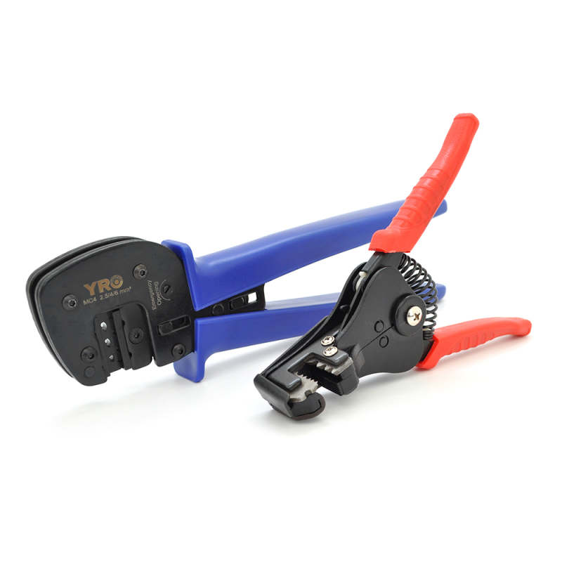 Набір інструментів YRO SITK9 для монтажу сонячних систем, 9 предметів, зачищення, обтискання, викрутки, ключі для роз'ємів. чохол на змійці