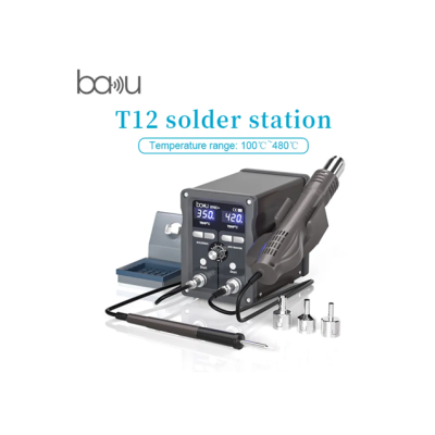 Паяльна станція BAKU BA-898D+, 2у1, цифрова індикація, паяльник/паяльний фен з блоком регулювання, Box
