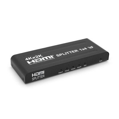 Активний HDMI сплітер 1=>4 порти, 4K, 2K, 3D, 1080Р, 1,4 версія, DC5V/2A, Metal, Box