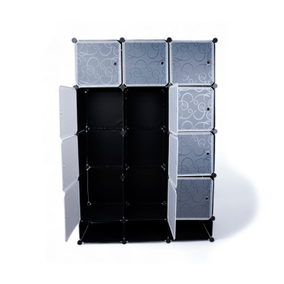 Шафа для речей та взуття пластикова MP312-62A, 110х37х165см, Black, Box