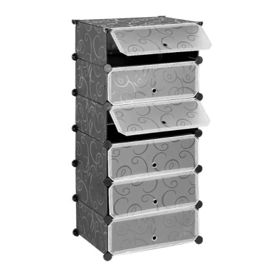 Шафа для взуття пластикова MPA1-6, 110х37х49см, Black, Box