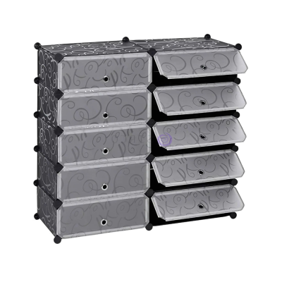 Шафа для взуття пластикова MPA2-5, 39х37х76см, Black, Box