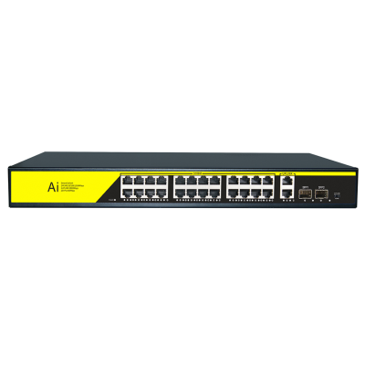 POE комутатор гігабітний Merlion 24 POE + 2 RJ45 + 2 SFP 10/100/1000 вбудований блок живлення 52V 6.15A