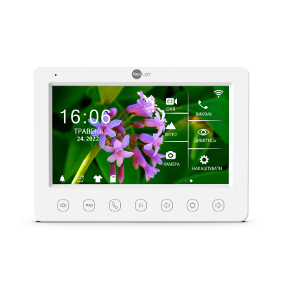 7-дюймовий Full HD відеодомофон з WiFi\LAN і можливістю перегляду архіву з телефону NeoLight KAPPA+ HD WF білий