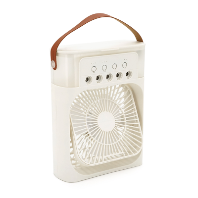 Портативний настільний вентилятор CB-410 з охолодженням, 160х160мм, 3 режими, живлення 220В, USB-кабель, White, Box