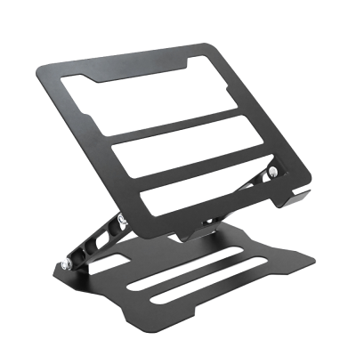 Підставка під ноутбук/планшет L018(покращена) складана, до 17', алюміній, колір чорний,  245*225*30 мм, 1,5 кг