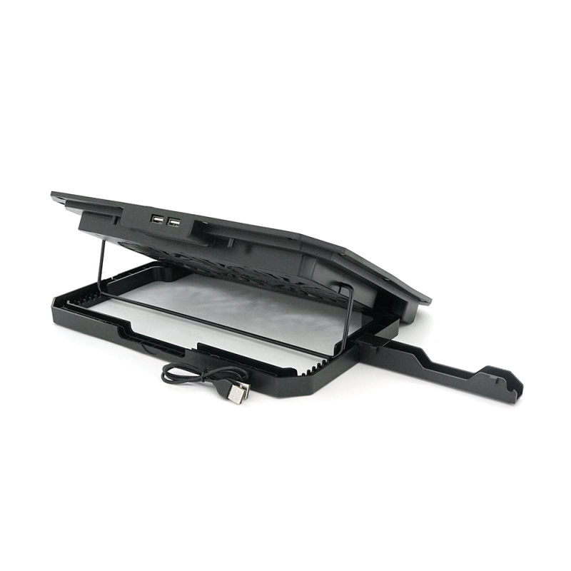 Підставка під ноутбук XSTRIKE XS-22, 10-17", 2*140mm 1200±10% RPM, корпус пластик+алюміній, 2xUSB 2.0, 357x262x30mm, RGB, Box Q20