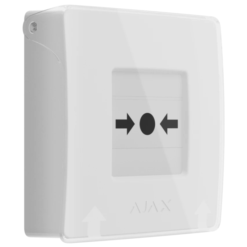 Бездротова настінна кнопка для активації пожежної тривоги Ajax ManualCallPoint White