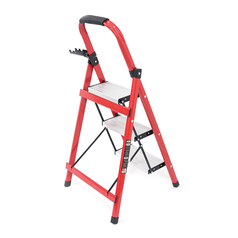 Складні сходи 60см, до 150кг, 3 сходинки з гумовими килимками, алюмінієвий сплав, 3.75кг, Box