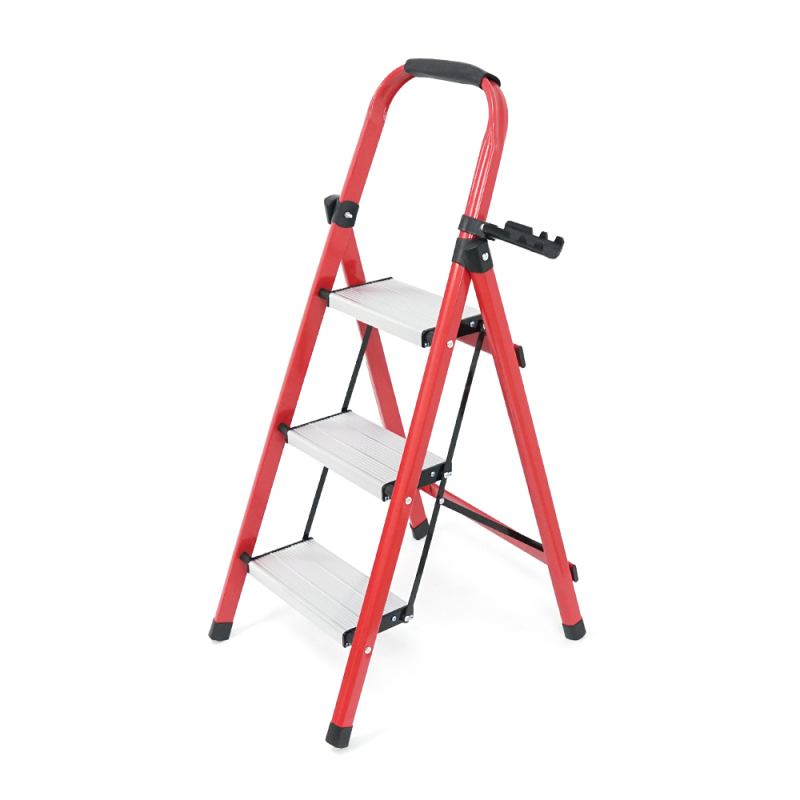 Складні сходи 60см, до 150кг, 3 сходинки з гумовими килимками, алюмінієвий сплав, 3.75кг, Box