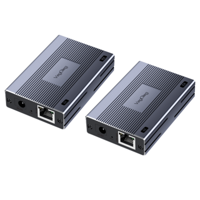Активний VEGGIEG V-HE120 HDMI 2*1 конвертер 120m, HDMI 1080P, LAN CAT 5E/6At, Grey, Box