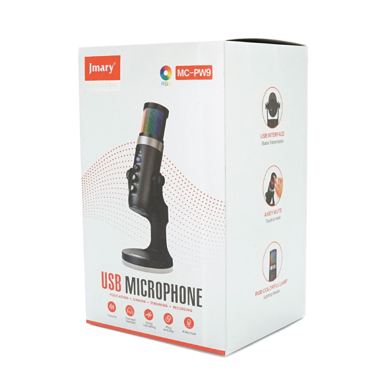 Професійний студійний мікрофон Jmary MC-PW9, живлення від USB, Box