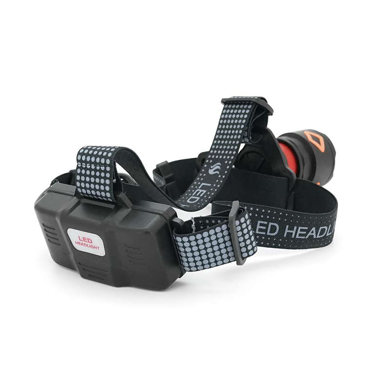 Налобний ліхтарик SY8503, Zoom, White+Red+Blue+White Hot, 4 режими, корпус метал, водостійкий, живлення від 2*18650, Type-C кабель, BOX