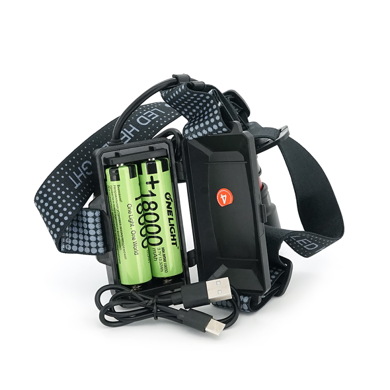 Налобний ліхтарик SY8503, Zoom, White+Red+Blue+White Hot, 4 режими, корпус метал, водостійкий, живлення від 2*18650, Type-C кабель, BOX