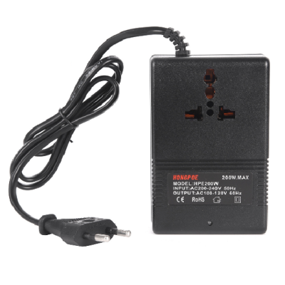 Перетворювач напруги трансформаторний 200W Input 220 V / Output 110V, + універсальна розетка