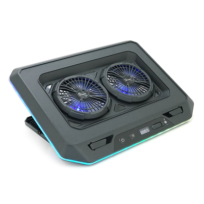 Підставка для ноутбука IceCoorel A5, до17", fan2-125*15 мм 2200±10% RPM, корпус пластик, 1-USB+1-TYPE C, 420x320x55mm, RGB-11режимів, Box Q8