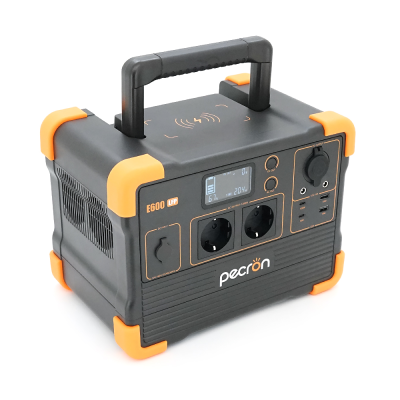Power station Pecron E600LFP, 614/1200Wh LiFePO4, MPPT VOC 32-95 В, DC12/24V, 2хAC 220, 2xUSB-18W, 2хUSB-C(100W), wireless 15W, charge 80min, 298×198×215mm, 9.4kg