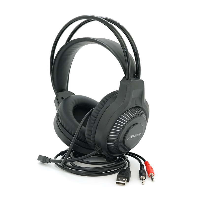 Набір 4 в 1 XSTRIKE XS-2030, Навушники+ клавіатура+ мишка+ килимок, Black, Box
