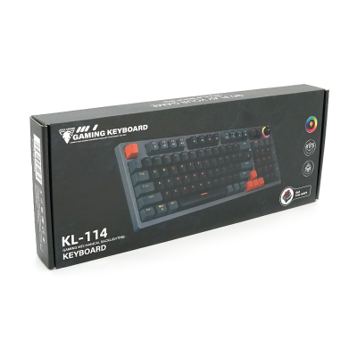 Клавіатура механічна USB JEDEL KL-114, довжина кабелю 170см, RGB підсвічування, (Eng/Укр/Рус), (405х160х45 мм), Black/Gray, 98к, Q10