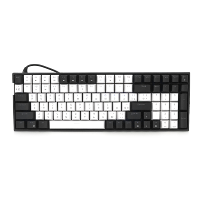 Механічна клавіатура USB XSTRIKE XS-1030, довжина кабелю 150см, RGB підсвічування, Eng/Укр/Рус, 395х150х45 мм, Black/White, 100к, Q20