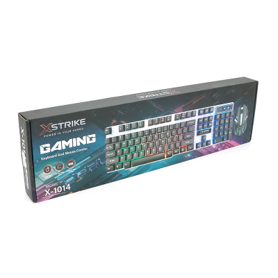 Комплект провідний KB+Mouse XSTRIKE X-1014, USB, RGB підсвічування, (Eng/Укр/Pyc), Black/White, Box