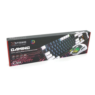 Комплект провідний KB+Mouse XSTRIKE X-1011, USB, RGB підсвічування, (Eng/Укр/Pyc), Black/White, Box Комплект провідний KB+Mouse XSTRIKE X-1011, USB, RGB підсвічування, (Eng/Укр/Pyc), Black/White, Box