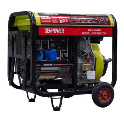 Генератор дизельний GDG 9500E, 1-фазний 230V, 50Hz, 8.8kVA/7kW, бак 30 л, витрата 0,28 л/кВтЧ, пуск: стартер/AVR, 750х650х750 мм, 121 кг