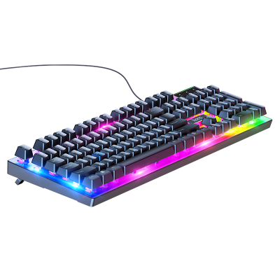 Комплект провідний KB+Mouse HOCO GM18, USB, RGB підсвічування, (Eng/Pyc), Black/White, Box