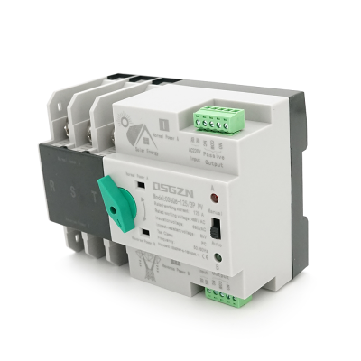 Автомат введення резерву (АВР) триполюсний OSGQ8-125/3P PV, 230V/125A на DIN-рейку для сонячних систем