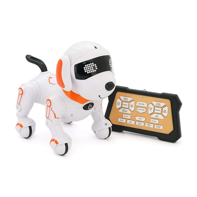 Інтерактивна іграшка собака-робот CX-95 на радіокеруванні. Функції: рух, танці, голосові реакції, сенсорний відгук. Orange. 140х270х220 мм