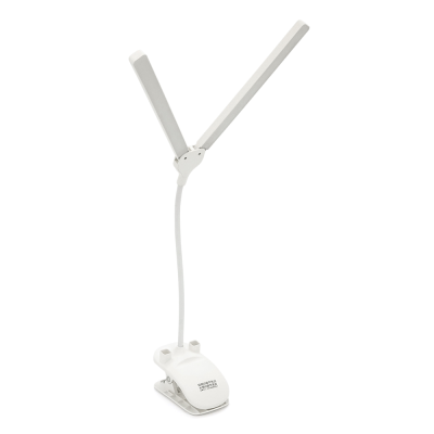 Настільна LED лампа BL-2-6W з прищіпкою, сенсорне включення, 2 вбудовані акумулятори, microUSB 5V, 2800-6500K, 225г, White, Box