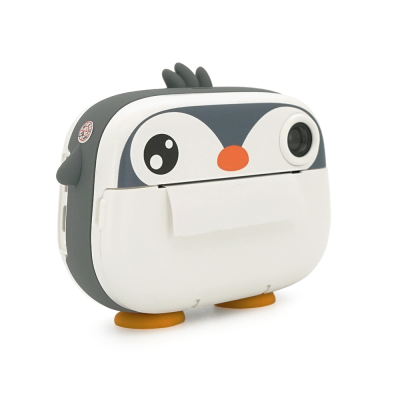 Дитячий фотоапарат M05 з функцією миттєвого термодруку Сірий Пінгвін, 2 камери, IPS екран 2,4-дюйма, Type-C, Grey, BOX