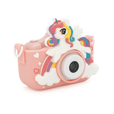 Дитячий фотоапарат X2A Рожевий Єдиноріг в ударостійкому чохлі, екран IPS 2-дюйми, Type-C, Pink, BOX