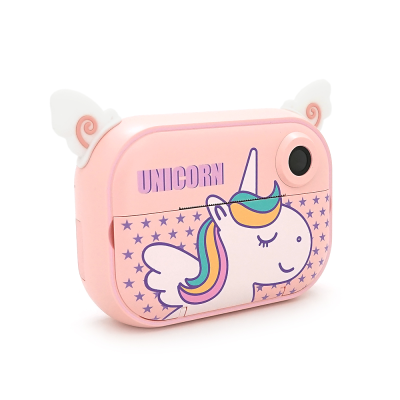 Дитячий фотоапарат YT008 з функцією миттєвого друку, підтримка microSD card, Рожевий Єдиноріг, Box