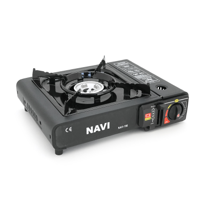Портативна газова плита NAVI, під газові балони бутан та пропан-бутан, Black, Box
