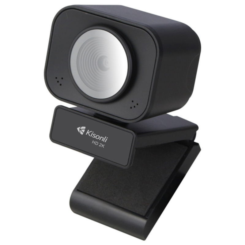 Вебкамера із мікрофоном Kisonli D4, 2K 30fps, пласт. корпус, Black, BOX