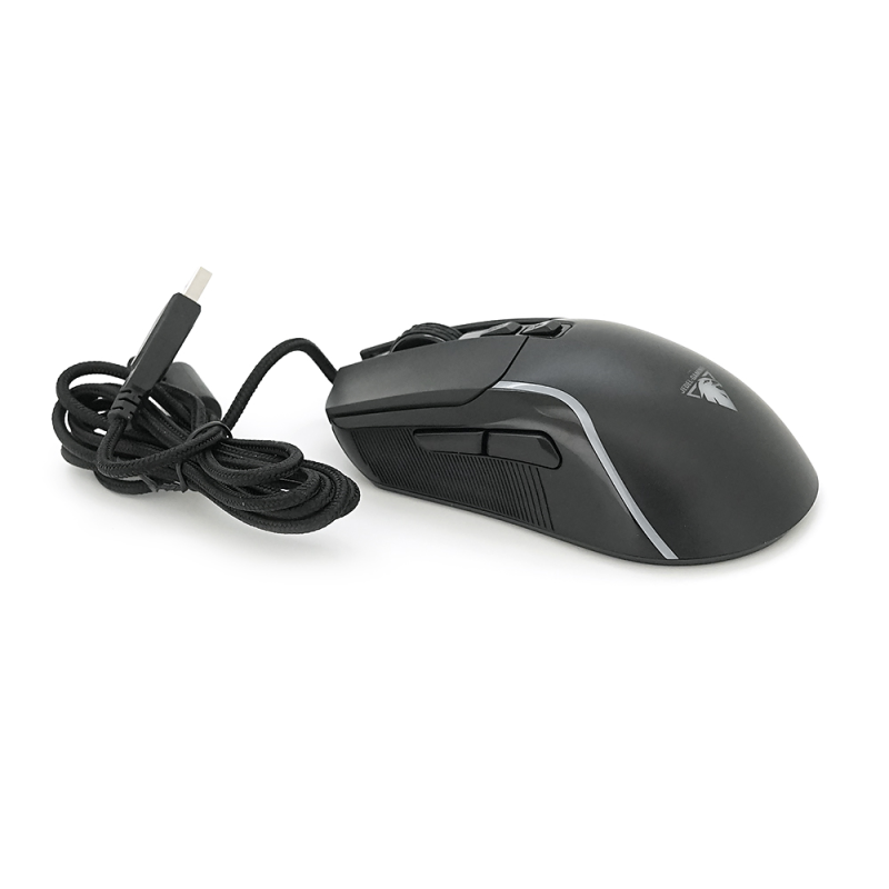 Миша провідна JEDEL GM109, 7 кнопок, 800/1600/2400/4800/6000/12400DPI, кабель 1,35 м. RGB підсвічування. Black. Box