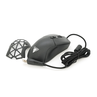 Миша провідна JEDEL GM1390, 7 кнопок, 1000/2400/3200/4800/6400/7200DPI, кабель 1,5 м. RGB підсвічування. Змінна панель. Black. Box