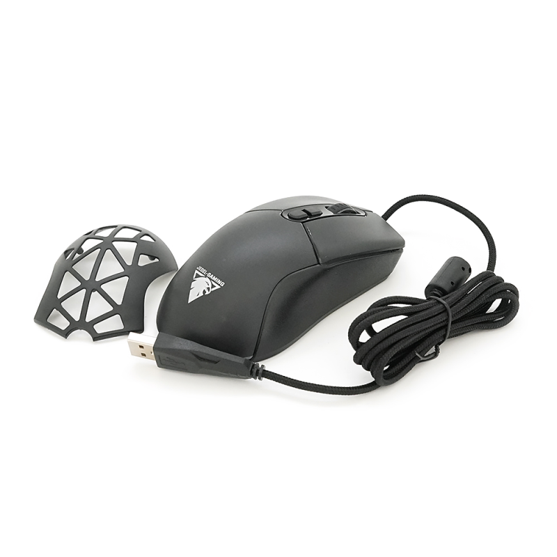 Миша провідна JEDEL GM1390, 7 кнопок, 1000/2400/3200/4800/6400/7200DPI, кабель 1,5 м. RGB підсвічування. Змінна панель. Black. Box