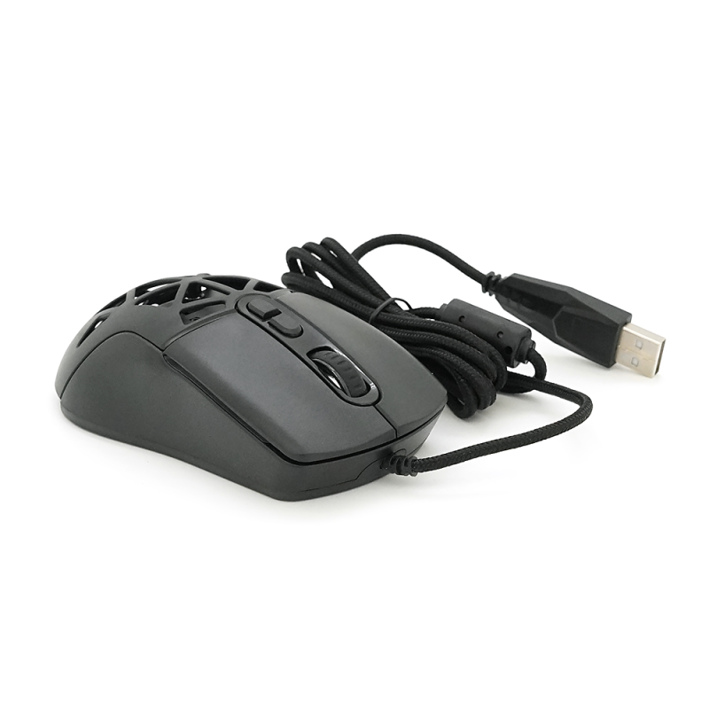 Миша провідна JEDEL GM1390, 7 кнопок, 1000/2400/3200/4800/6400/7200DPI, кабель 1,5 м. RGB підсвічування. Змінна панель. Black. Box