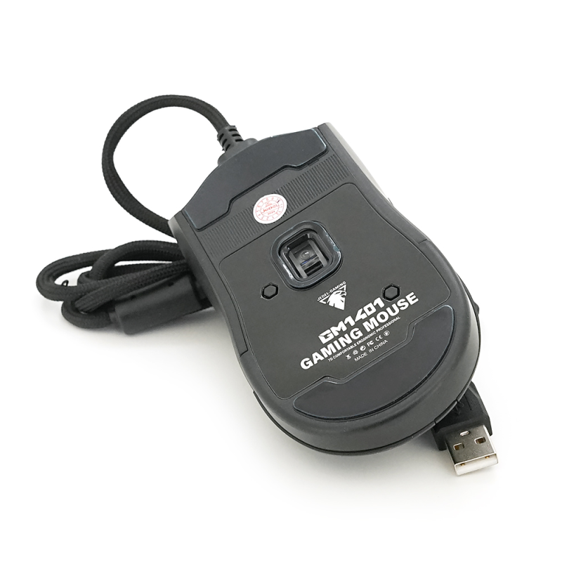 Миша провідна JEDEL GM1401, 7 кнопок, 1000/2000/3200/5600/7600/12400DPI, кабель 1,5 м. RGB підсвічування. Black. Box